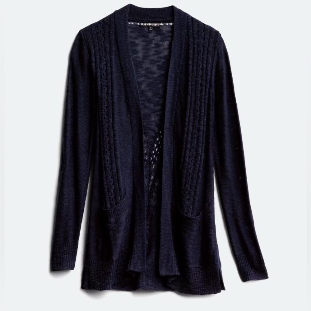 Navy Open-Front Sweater